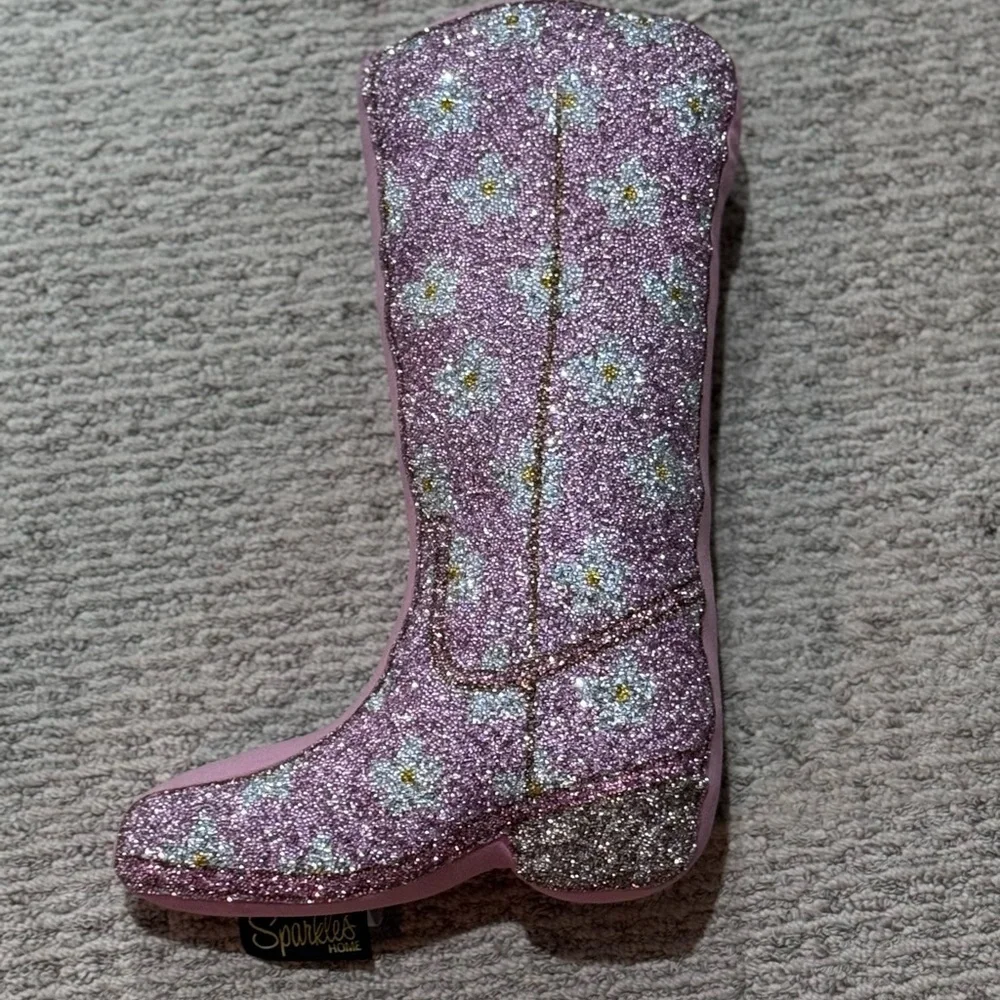 Sparkles Home Flower Cowboy Boot Pillow